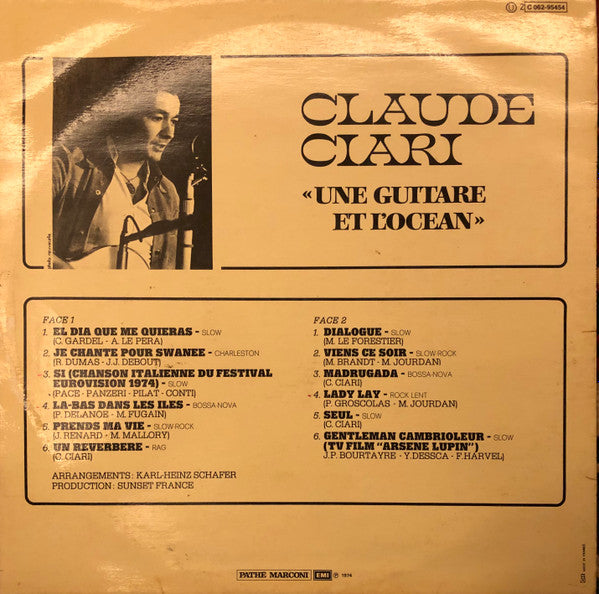 Claude Ciari : Une Guitare Et L' Ocean (LP, Album)