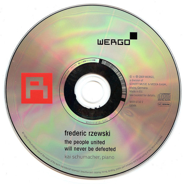 Frederic Rzewski - Kai Schumacher : The People United Will Never Be Defeated (CD)