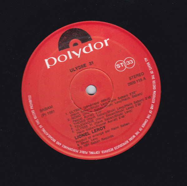Lionel Leroy : Ulysse 31 (Bande Originale De La Serie Televisee) (LP, Album)