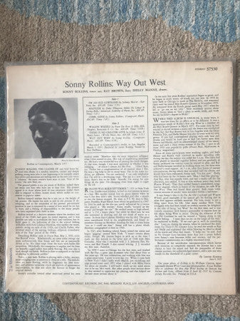 Sonny Rollins : Way Out West (LP, Album, RE)