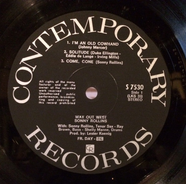 Sonny Rollins : Way Out West (LP, Album, RE)