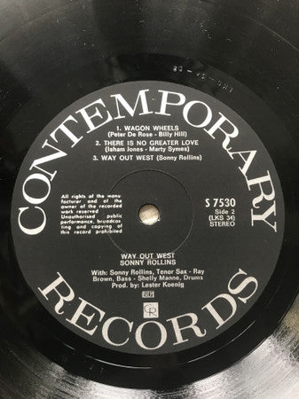 Sonny Rollins : Way Out West (LP, Album, RE)