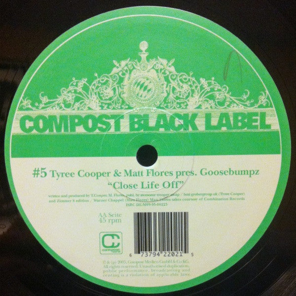 Flowerz / Tyree Cooper & Matt Flores Pres. Goosebumpz : All Tonight / Close Life Off (12")