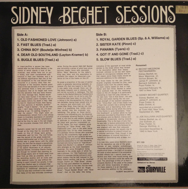 Sidney Bechet : Sessions (LP)