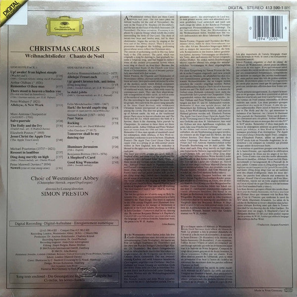 The Choir Of Westminster Abbey, Simon Preston : Christmas Carols (LP, Album)