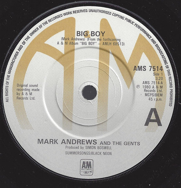 Mark Andrews And The Gents : Big Boy (7", Single)