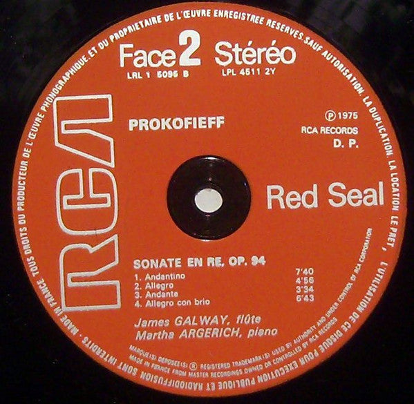 James Galway, Martha Argerich : C. Franck / S. Prokofiev / Deux Sonates Poour Flûte Et Piano (LP)