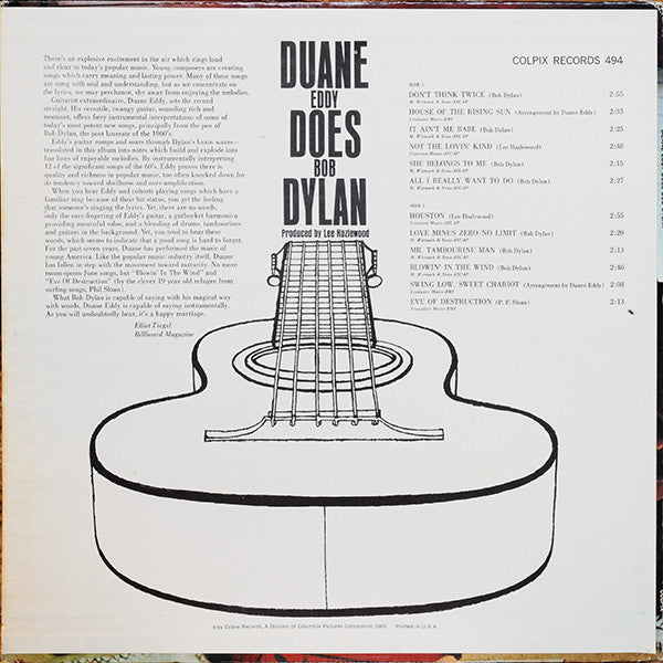 Duane Eddy : Duane Eddy Does Bob Dylan (LP, Album)