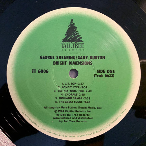 George Shearing & Gary Burton With Shelly Manne : Bright Dimensions (LP, RE, RM)
