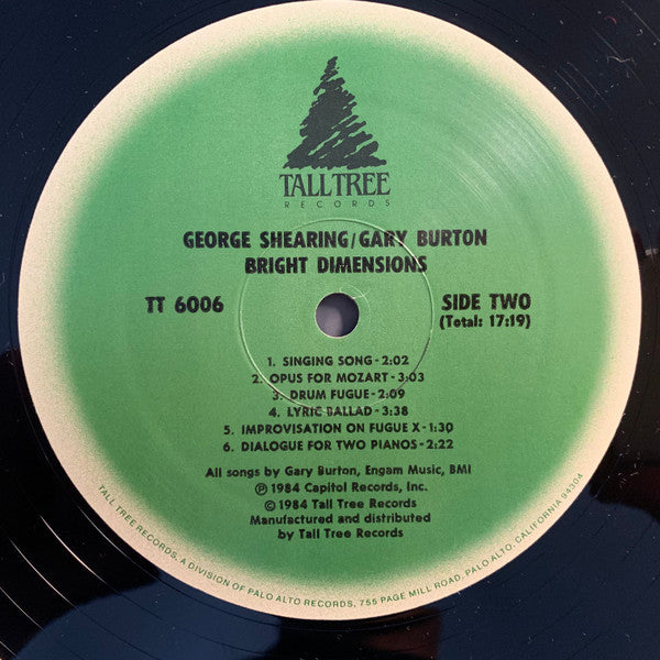 George Shearing & Gary Burton With Shelly Manne : Bright Dimensions (LP, RE, RM)