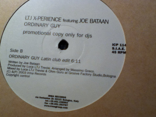 LTJ X-Perience featuring Joe Bataan : Ordinary Guy (12", Promo)