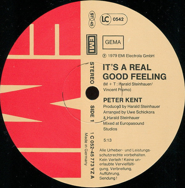 Peter Kent : It's A Real Good Feeling (12", Maxi)