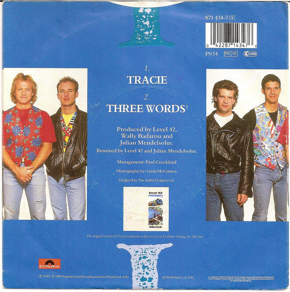 Level 42 : Tracie (7", Single)