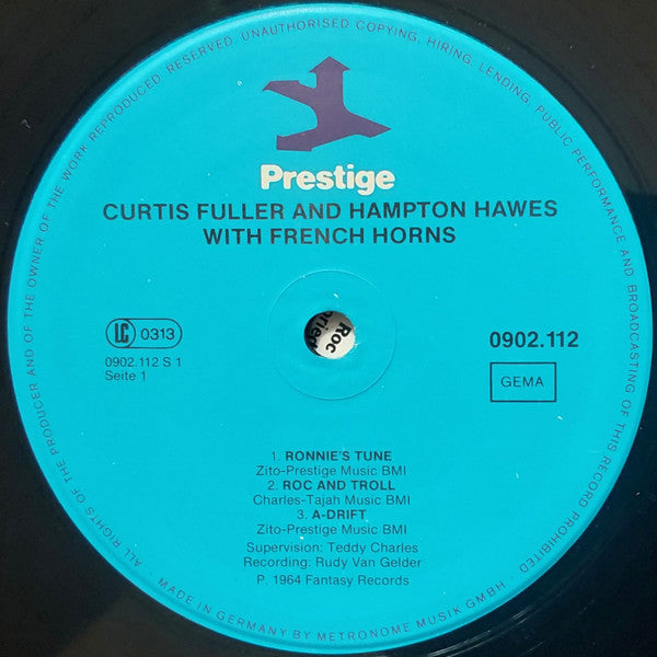Curtis Fuller And Hampton Hawes : Curtis Fuller And Hampton Hawes With French Horns (LP, Album, RE)