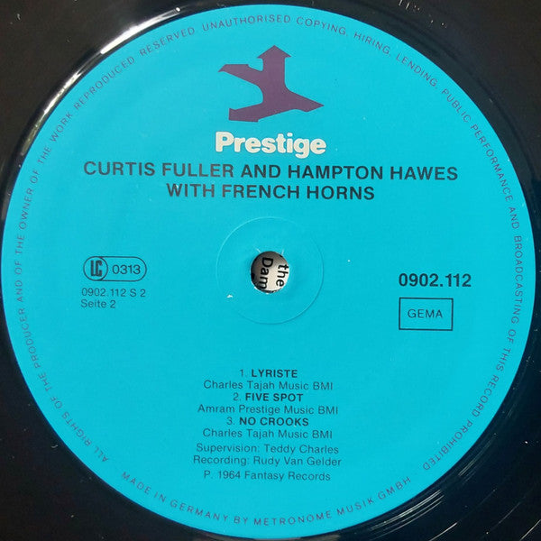 Curtis Fuller And Hampton Hawes : Curtis Fuller And Hampton Hawes With French Horns (LP, Album, RE)