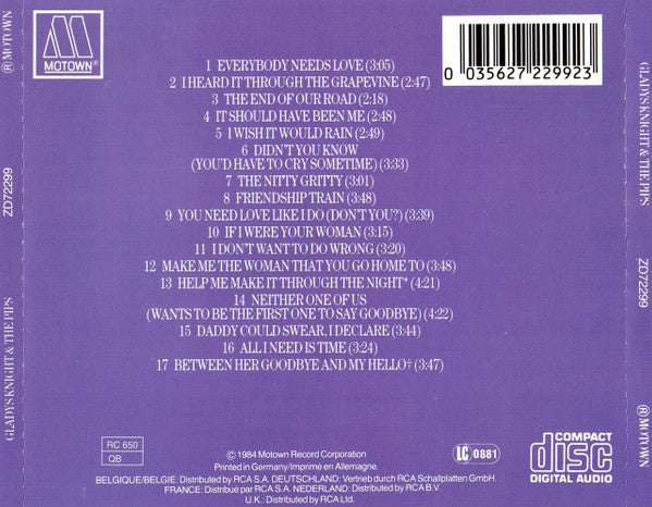 Gladys Knight And The Pips : 17 Greatest Hits (CD, Comp)