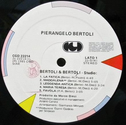 Pierangelo Bertoli : Bertoli & Bertoli (Studio ...Live) (2xLP, Album, Comp)