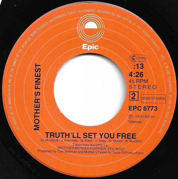 Mother's Finest : Can't Fight The Feeling (7")