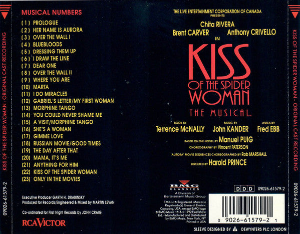 John Kander, Fred Ebb, Chita Rivera, Brent Carver, Anthony Crivello : Kiss Of The Spider Woman (CD, Album)