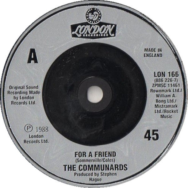The Communards : For A Friend (7", Single)
