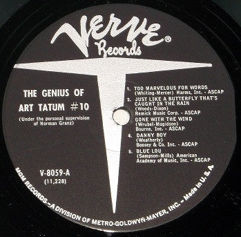 Art Tatum : The Genius Of Art Tatum # 10 (LP, Mono, RE)