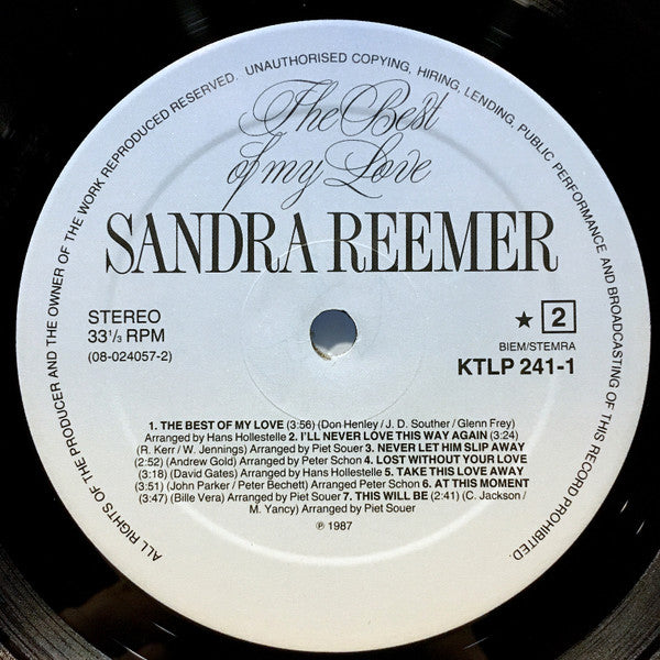 Sandra Reemer : The Best Of My Love (LP, Album, Gat)