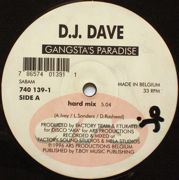 DJ Dave (4) : Gangsta's Paradise (12", Maxi)