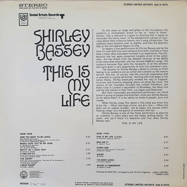 Shirley Bassey : This Is My Life (LP)