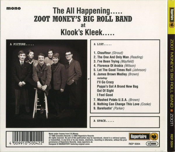 Zoot Money's Big Roll Band : Zoot! (CD, Album, RE, RM)