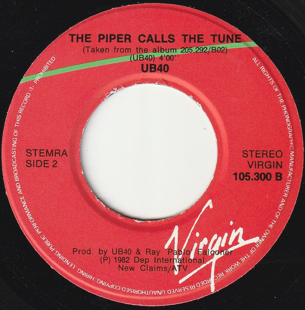 UB40 : Food For Thought (Live) (7", Single)