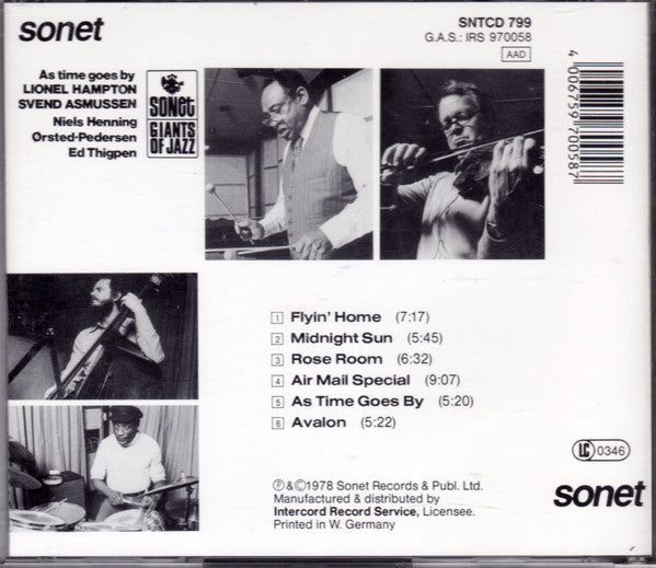 Lionel Hampton And Svend Asmussen : As Time Goes By (CD, Album, RE)