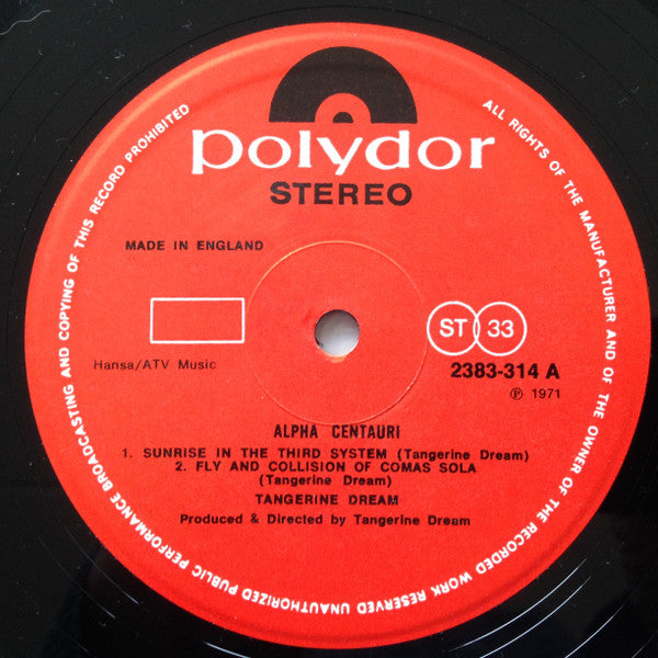 Tangerine Dream : Alpha Centauri (LP, Album)
