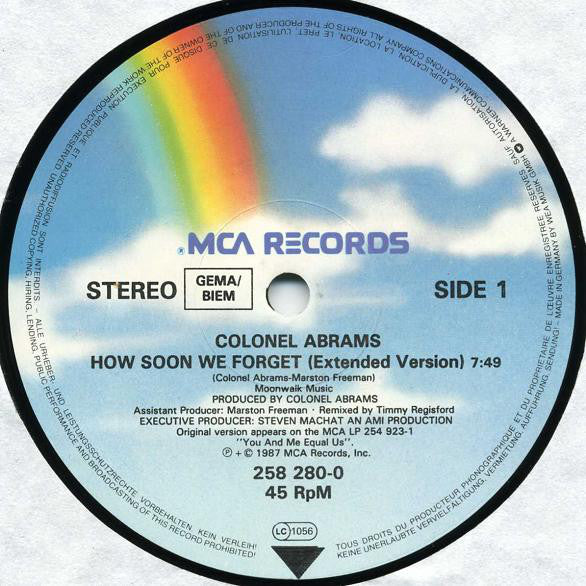 Colonel Abrams : How Soon We Forget (Extended Version) (12")
