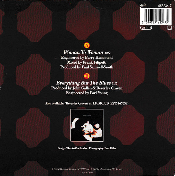 Beverley Craven : Woman To Woman (7", Single)