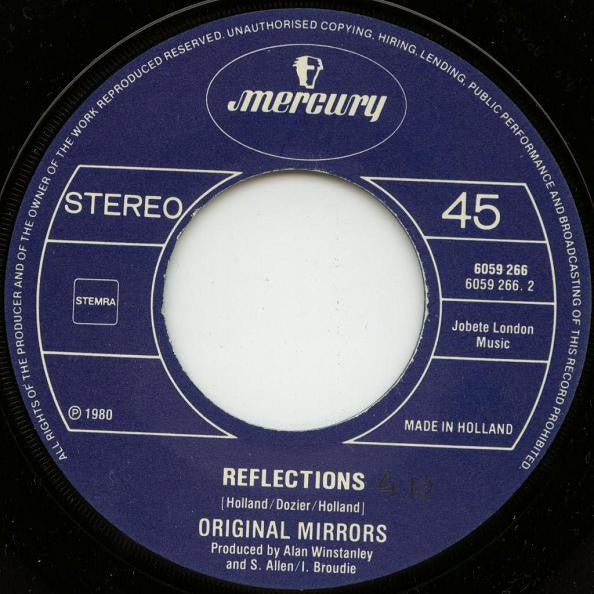 Original Mirrors : Boys Cry / Reflections (7")