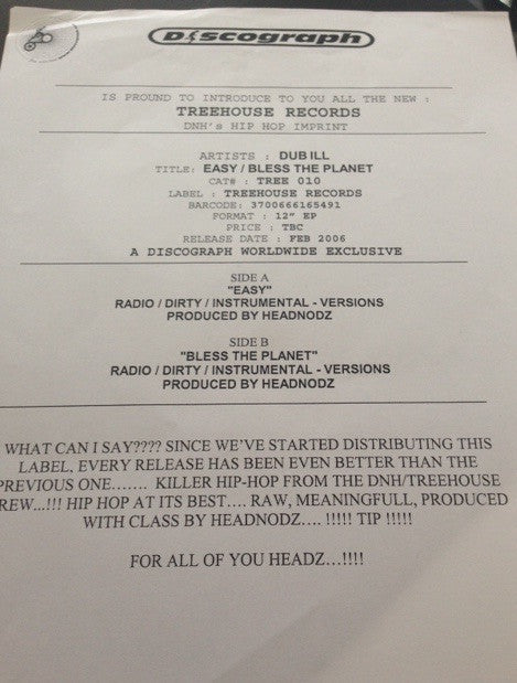 Dub Ill : Easy / Bless The Planet (12", Promo)