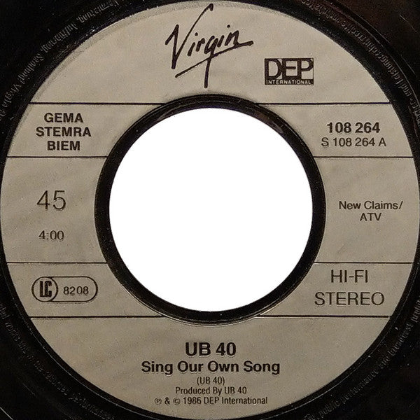 UB40 : Our Own Song (7", Single)
