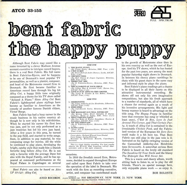 Bent Fabric : The Happy Puppy (LP, Album)