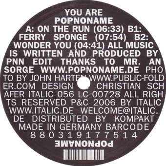 Popnoname : You Are Popnoname (12")