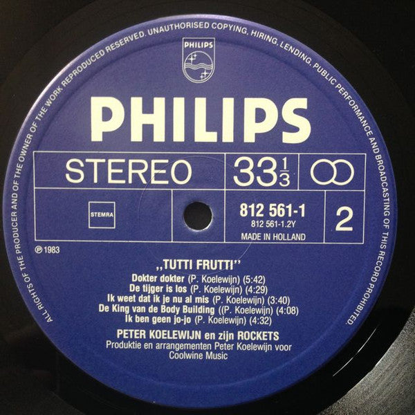 Peter Koelewijn En Zijn Rockets* : Tutti Frutti (LP, Album)