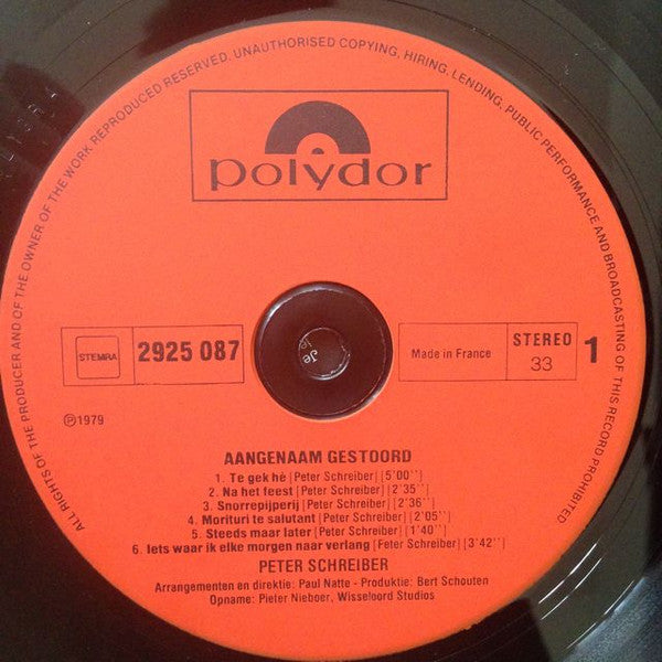 Peter Schreiber : Aangenaam Gestoord (LP, Album)