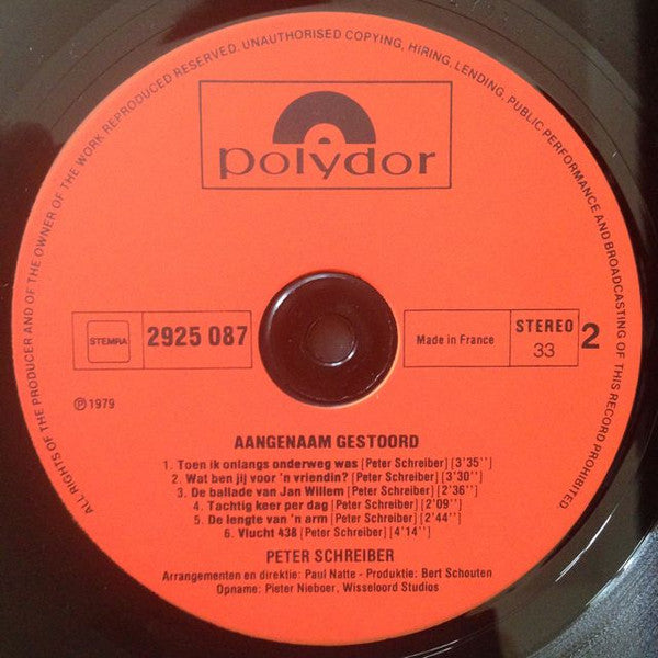 Peter Schreiber : Aangenaam Gestoord (LP, Album)