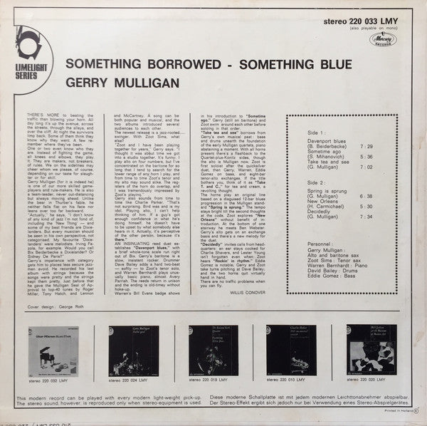 Gerry Mulligan : Something Borrowed - Something Blue (LP, Album, RE)