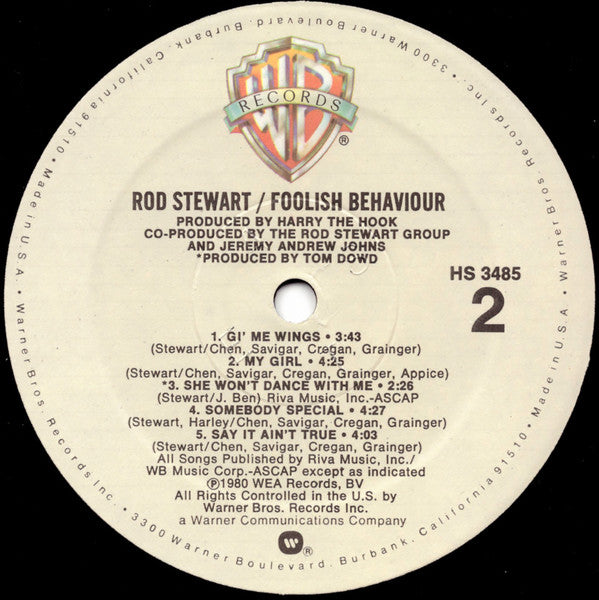 Rod Stewart : Foolish Behaviour (LP, Album, RP)