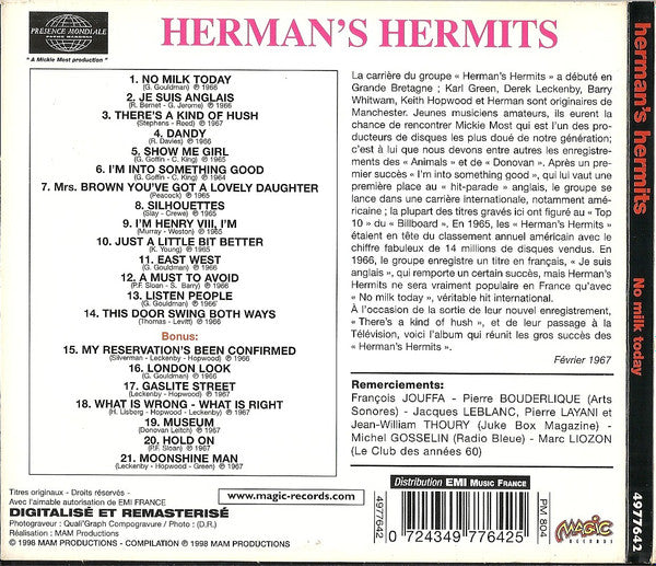 Herman's Hermits : No Milk Today (CD, Comp, RE, RM, Dig)