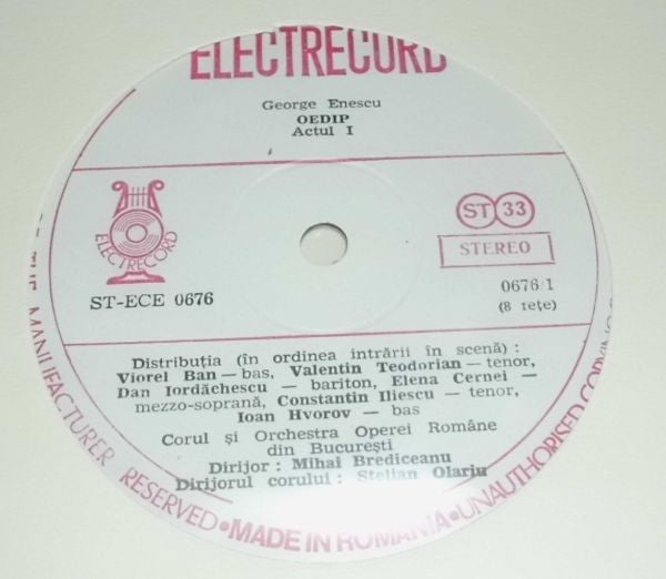 George Enescu : Oedip (4xLP, RE + Box)