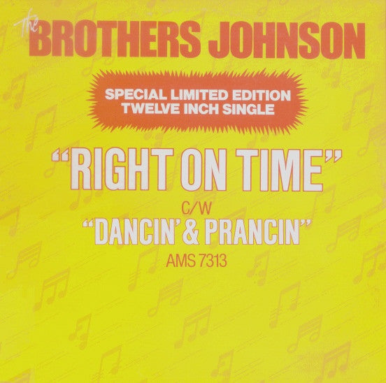 The Brothers Johnson* : Right On Time / Dancin' & Prancin' (12", Single, Ltd)