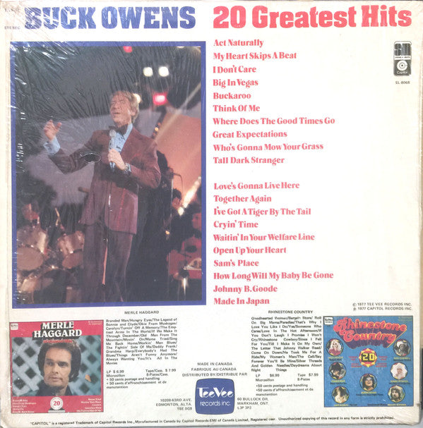 Buck Owens : 20 Greatest Hits (LP, Comp, RE)