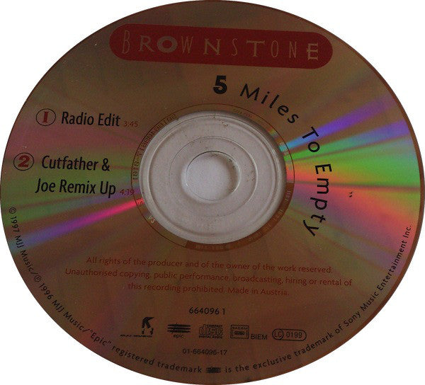 Brownstone : 5 Miles To Empty (CD, Single)