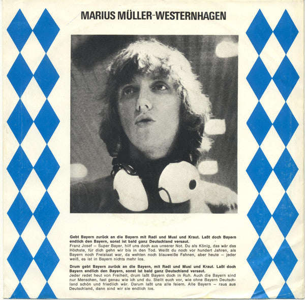 Marius Müller-Westernhagen : Gebt Bayern Zurück An Die Bayern (Give Ireland Back To The Irish) (7", Single)